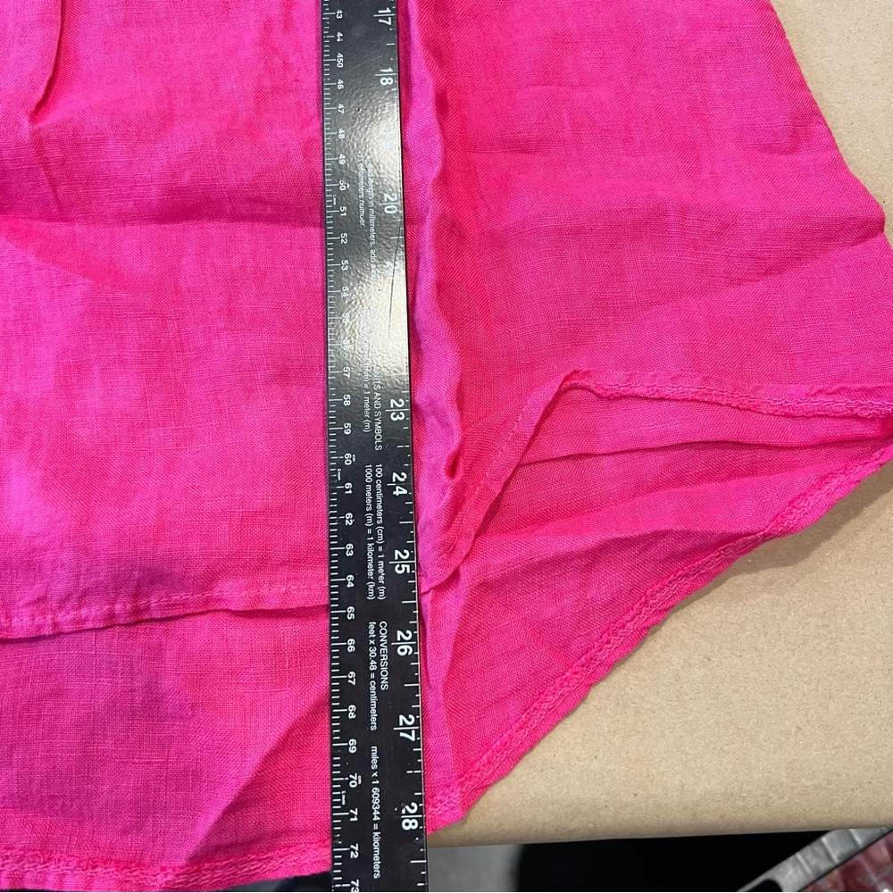 Flora Ashley NEW 9332 Hot Pink Linen Tunic Top SZ S - Picture 7 of 9